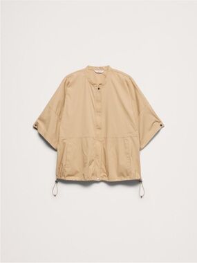 Women’s Short-Sleeve Drawstring Jacket in Khaki